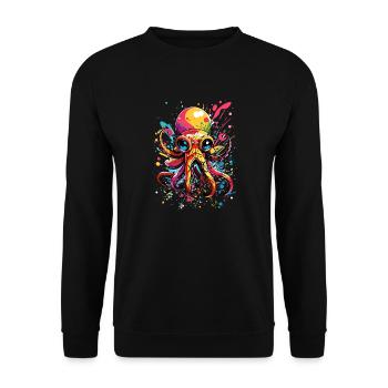Pieuvre colorée - Sweat-shirt Unisexe - noir - Devant - Alina (178cm) & Michal (187cm)