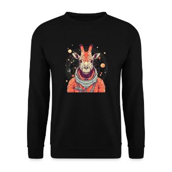 Space Giraffe - Unisex Pullover - Schwarz - Vorne - Alina (178cm) & Michal (187cm)