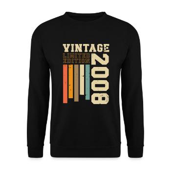 Vintage 2008 Vintage Retro Cadeau d’anniversaire - Sweat-shirt Unisexe - noir - Devant - Alina (178cm) & Michal (187cm)