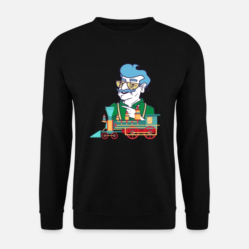 Model railway Grandpa Train Railway conductor - Unisex Sweatshirt - black