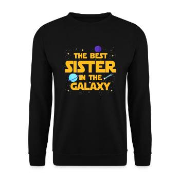 Die beste Schwester der Galaxis - Unisex Pullover - Schwarz - Vorne - Alina (178cm) & Michal (187cm)