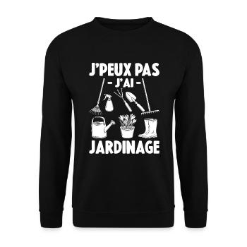 Je Peux Pas J'ai Jardin Cadeau De Jardinage - Sweat-shirt Unisexe - noir - Devant - Alina (178cm) & Michal (187cm)