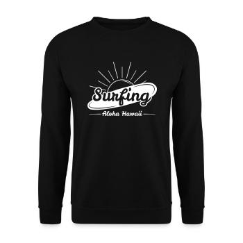 VINTAGE SURFER BEACH CHILLER SURFING BOARDER MOTIF - Unisex Sweatshirt - black - Front - Alina (178cm) & Michal (187cm)