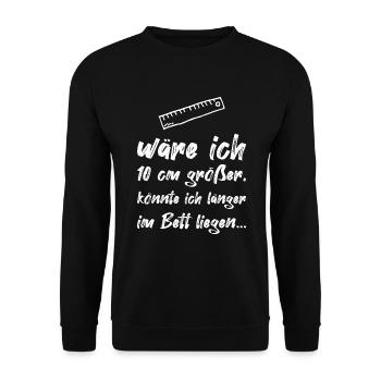 Bett tshirt, weiß - Unisex Pullover - Schwarz - Vorne - Alina (178cm) & Michal (187cm)