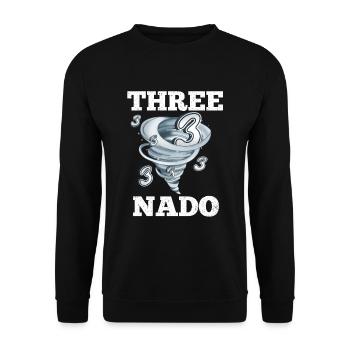 3. Geburtstag Tornado - Unisex Pullover - Schwarz - Vorne - Alina (178cm) & Michal (187cm)