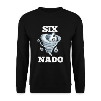 6. Geburtstag Tornado - Unisex Pullover - Schwarz - Vorne - Alina (178cm) & Michal (187cm)