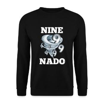 9. Geburtstag Tornado - Unisex Pullover - Schwarz - Vorne - Alina (178cm) & Michal (187cm)