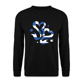 Drapeau de la Grèce Hellas Athènes Drapeau grec - Sweat-shirt Unisexe - noir - Devant - Alina (178cm) & Michal (187cm)