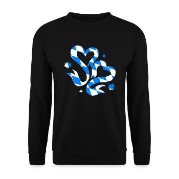 Bavaria Flag Hearts Bavarian Flag Vintage Heart - Unisex Sweatshirt - black - Front - Alina (178cm) & Michal (187cm)