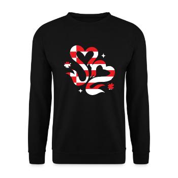 Bremen Flagge Bremer Fahne Herz - Unisex Pullover - Schwarz - Vorne - Alina (178cm) & Michal (187cm)