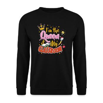Teacher Teacher's Day Classroom Queen Teacher's - Unisex Sweatshirt - black - Front - Alina (178cm) & Michal (187cm)