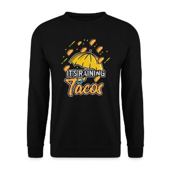 Liebe Tacos seine Raining Tacos Geburtstagsgeschenkidee - Unisex Pullover - Schwarz - Vorne - Alina (178cm) & Michal (187cm)
