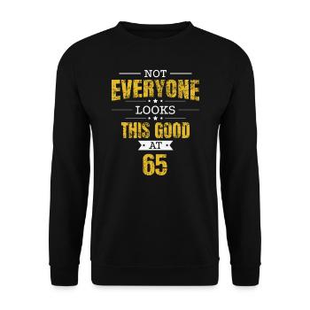 65th Birthday Gift Retro Sixty Five 65 Years - Unisex Sweatshirt - black - Front - Alina (178cm) & Michal (187cm)