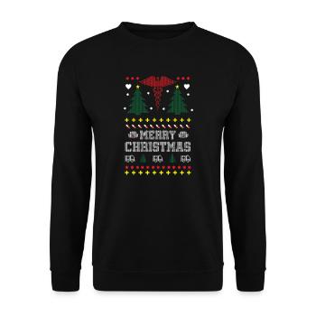 Infirmière de Noël Noël Santa Joyeux Noël - Sweat-shirt Unisexe - noir - Devant - Alina (178cm) & Michal (187cm)
