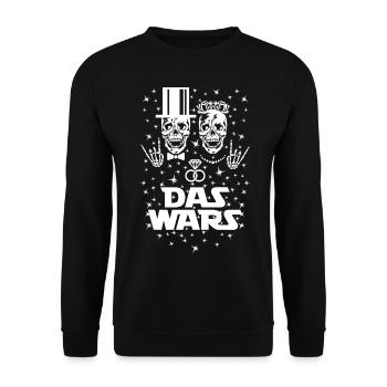 05 Skulls DAS WARS Bride Groom Wedding Rings - Unisex Sweatshirt - black - Front - Alina (178cm) & Michal (187cm)