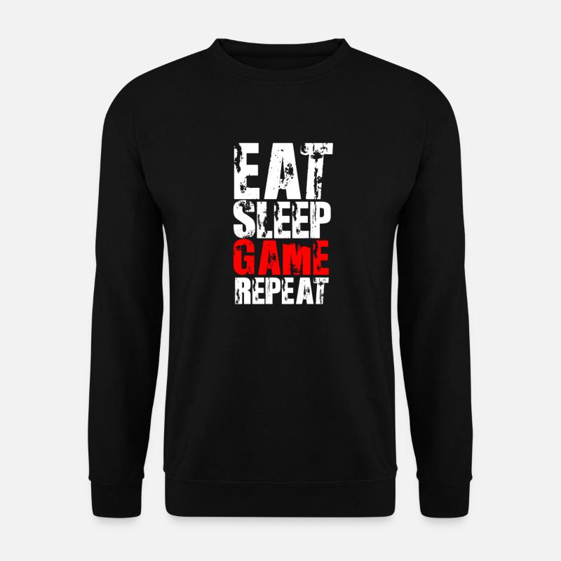 EAT SLEEP GAME REPEAT - Sweat-shirt Unisexe - noir