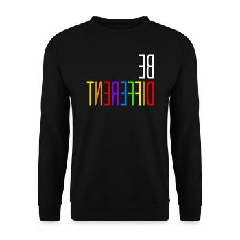 LGBT Gay Pride Lesbian Seien Sie andere Geschenkidee - Unisex Pullover - Schwarz - Vorne - Alina (178cm) & Michal (187cm)