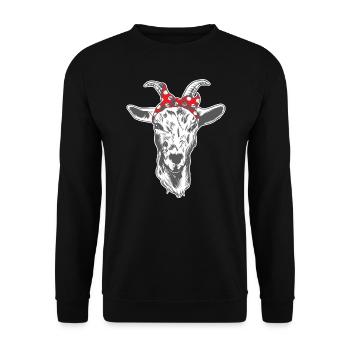 Ziegen Bandana Haustierliebhaber Farm Geschenk - Unisex Pullover - Schwarz - Vorne - Alina (178cm) & Michal (187cm)