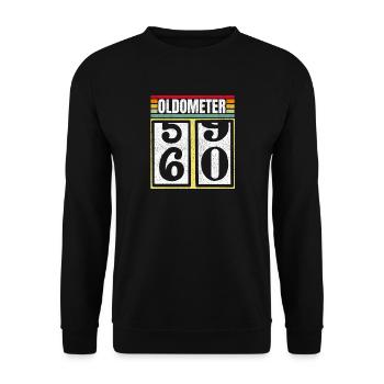 Oldometer 59 60 Funny 60th Birthday Retro Age 60 - Unisex Sweatshirt - black - Front - Alina (178cm) & Michal (187cm)