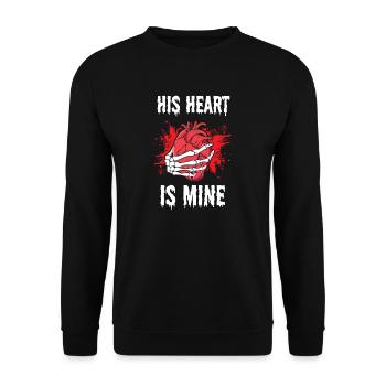 Halloween Sein Herz gehört mir passend zu Teil 2 - Unisex Pullover - Schwarz - Vorne - Alina (178cm) & Michal (187cm)