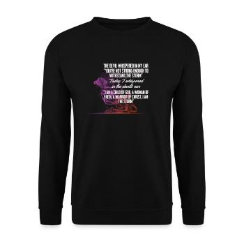 Child Of God - Woman Of Faith - Warrior Of Christ - Unisex Sweatshirt - black - Front - Alina (178cm) & Michal (187cm)