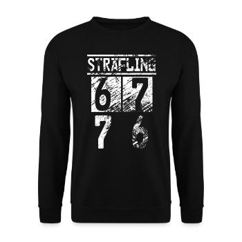 Sträfling Häftling Karneval Verkleidung Kostüm - Unisex Pullover - Schwarz - Vorne - Alina (178cm) & Michal (187cm)