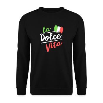 la dolce vita I Italian flag - Unisex Sweatshirt - black - Front - Alina (178cm) & Michal (187cm)