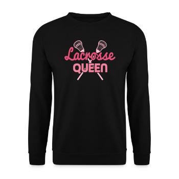 Lacrosse Queen Lacrosse Player Girl - Unisex Sweatshirt - black - Front - Alina (178cm) & Michal (187cm)