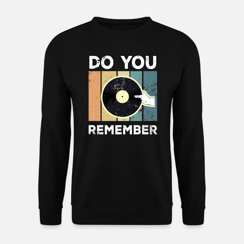 Vinyl Vintage Retro Schallplatte Plattenspieler - Unisex Pullover - Schwarz