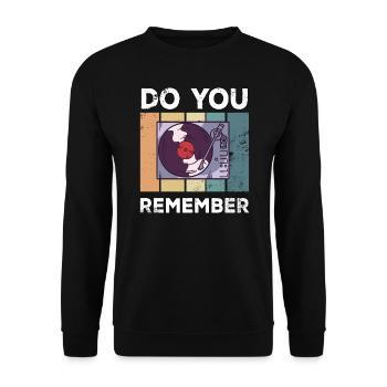 Vinyl Vintage Retro Record Player - Unisex Sweatshirt - black - Front - Alina (178cm) & Michal (187cm)
