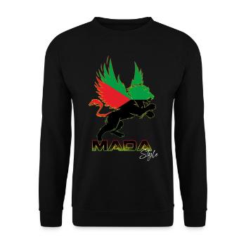 Mada Style Lion Puissance Drapeau Martinque - Sweat-shirt Unisexe - noir - Devant - Alina (178cm) & Michal (187cm)