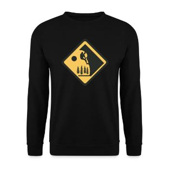 Bergsteiger Bouldern Kletterer Klettern - Unisex Pullover - Schwarz - Vorne - Alina (178cm) & Michal (187cm)
