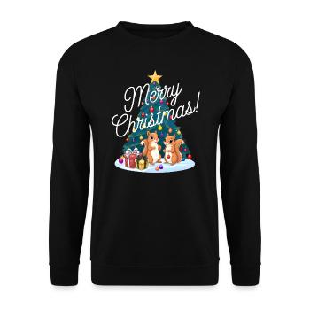 Squirrel Christmas Tree Christmas Tree - Unisex Sweatshirt - black - Front - Alina (178cm) & Michal (187cm)
