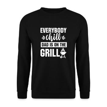 Tout le monde cool papa est sur le gril Tshirt - Sweat-shirt Unisexe - noir - Devant - Alina (178cm) & Michal (187cm)