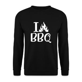BBQ Gifts, BBQ Gifts - Unisex Sweatshirt - black - Front - Alina (178cm) & Michal (187cm)