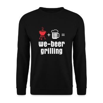 We beer grilling BBQ Grill Tshirt Beer Gifts - Unisex Sweatshirt - black - Front - Alina (178cm) & Michal (187cm)