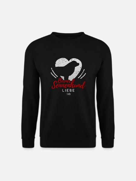 Berner Sennenhund Liebe mit Herz - Unisex Pullover - Schwarz