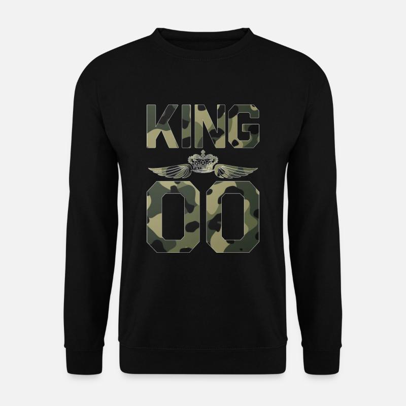King - Queen Geschenk Geschenkidee - Unisex Pullover - Schwarz