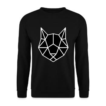 ORIGAMI KATZE - Unisex Pullover - Schwarz - Vorne - Alina (178cm) & Michal (187cm)