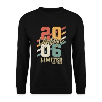 2006 Vintage Anniversaire Rétro Cadeau - Sweat-shirt Unisexe - noir - Devant - Alina (178cm) & Michal (187cm)