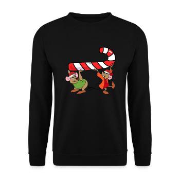 Bonbons de Noël Jaq et Gus - Sweat-shirt Unisexe - noir - Devant - Alina (178cm) & Michal (187cm)