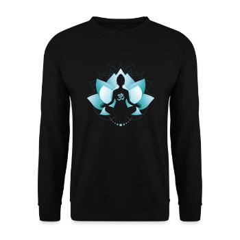 Blue Lotus Blossom - Unisex Sweatshirt - black - Front - Alina (178cm) & Michal (187cm)