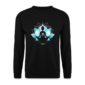 Blue Lotus Blossom - Unisex Sweatshirt - black - Front - Alina (178cm) & Michal (187cm)