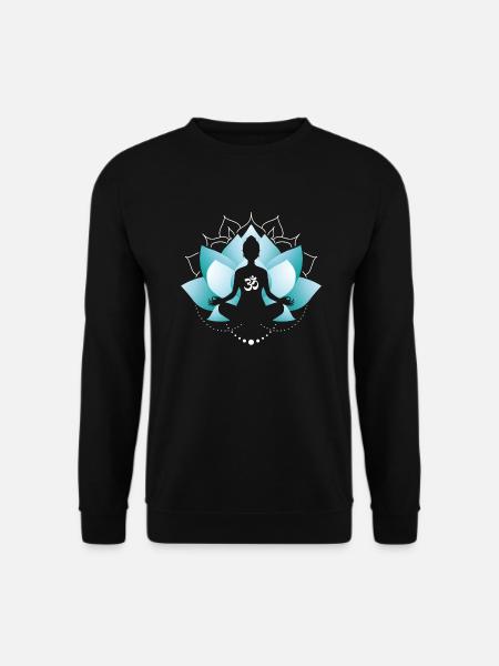 Blaue Lotusblüte - Unisex Pullover - Schwarz