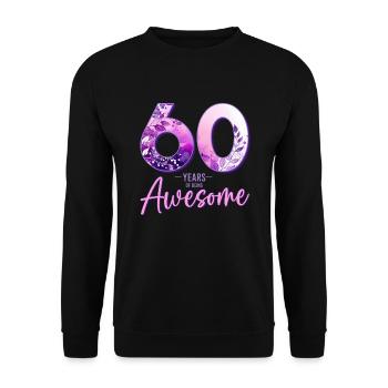 60 ans 60 cadeau d’anniversaire femme - Sweat-shirt Unisexe - noir - Devant - Alina (178cm) & Michal (187cm)