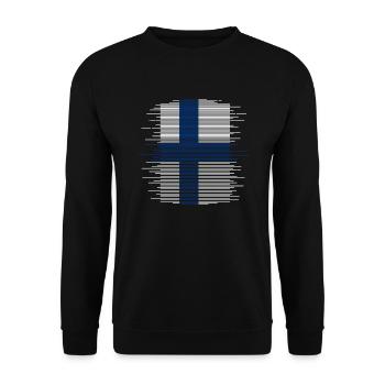 Drapeau de la Finlande Suomi Drapeau finlandais Look utilisé - Sweat-shirt Unisexe - noir - Devant - Alina (178cm) & Michal (187cm)