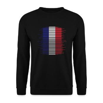 Frankreich Flagge Used Look Französische Fahne - Unisex Pullover - Schwarz - Vorne - Alina (178cm) & Michal (187cm)
