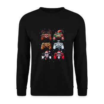Gamer Gaming Gamer Gamepad Joystick Console - Unisex Sweatshirt - black - Front - Alina (178cm) & Michal (187cm)
