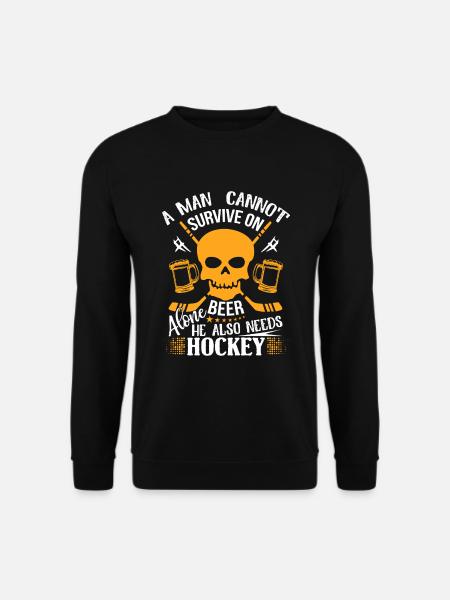 A man needs hockey - Unisex Pullover - Schwarz