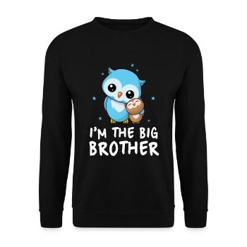 I'm The Big Brother - Big Brother Cute Owls - Unisex Sweatshirt - black - Front - Alina (178cm) & Michal (187cm)